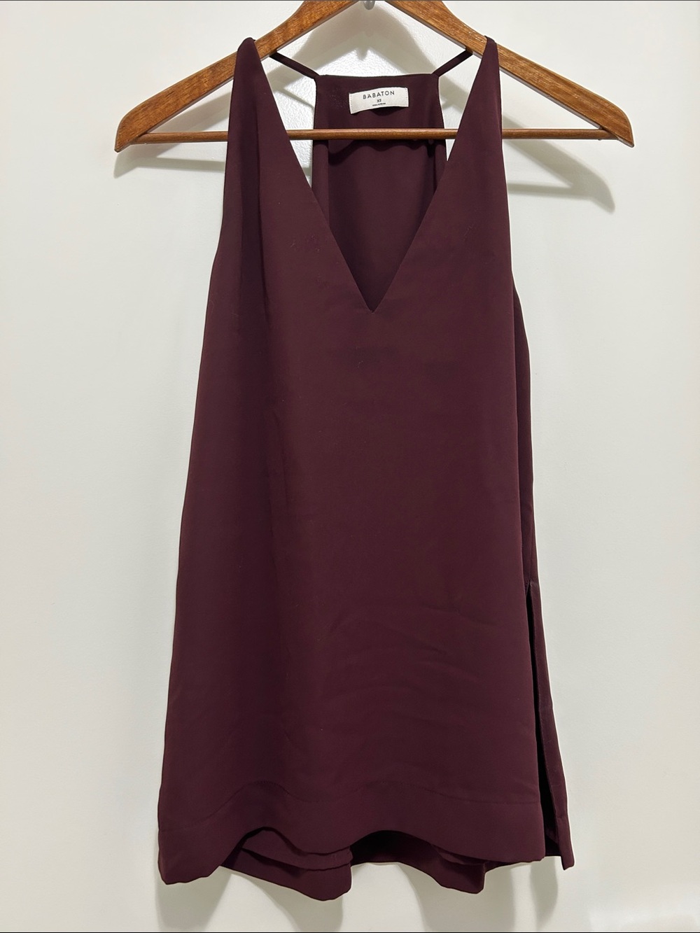 Babaton Plum V-Neck Sleeveless Tunic